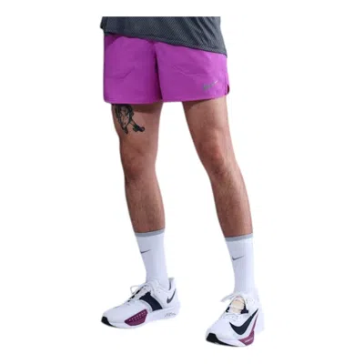 Nike Dri-fit Stride 5"" Hidden Lined Running Shorts 'vivid Purple' In Multi