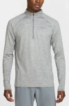 Nike Dri-fit Stride Half Zip Running Top In Gray