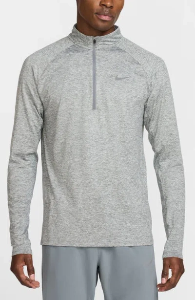 Nike Dri-fit Stride Half Zip Running Top In Gray