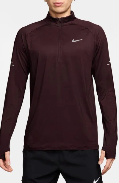 Nike Dri-fit Stride Half Zip Running Top In Burgundy