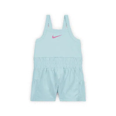 Nike Dri-fit Sunny Swoosh Baby (12-24m) Runsie Romper In Blue