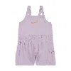 Nike Dri-fit Sunny Swoosh Baby (12-) Runsie Romper In Pink