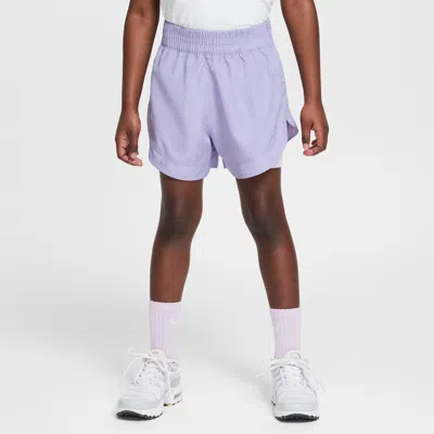 Nike Dri-fit Sunny Swoosh Little Kids' 2-fer Shorts In Purple