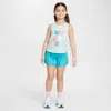 Nike Dri-fit Sunny Swoosh Little Kids' Tank Top And Shorts Set In Green