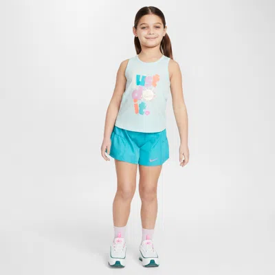 Nike Dri-fit Sunny Swoosh Little Kids' Tank Top And Shorts Set In Green
