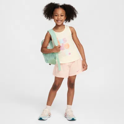 Nike Dri-fit Sunny Swoosh Little Kids' Tank Top And Shorts Set In Orange