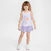 Nike Dri-fit Sunny Swoosh Little Kids' Tank Top And Shorts Set In Purple