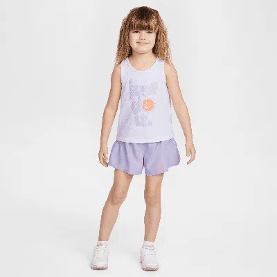 Nike Dri-fit Sunny Swoosh Little Kids' Tank Top And Shorts Set In Purple