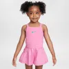 Nike Babies' Dri-fit Sunny Swoosh Toddler Runsie Romper In Pink