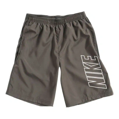 Nike Dri-fit Sweat-wicking Athleisure Casual Sports Shorts Dark Green In Brown