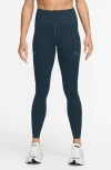 Nike Women's Swift High-waisted 7/8 Running Leggings With Pockets In Armory Navy/reflective Silver