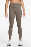 Nike Women's Swift High-waisted 7/8 Running Leggings With Pockets In Mink Brown/reflective Silver