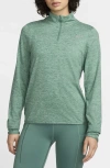Nike Women's Swift Element Uv Protection 1/4-zip Running Top In Bicoastal/enamel Green/heather