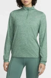 Nike Women's Swift Element Uv Protection 1/4-zip Running Top In Bicoastal/enamel Green/heather