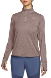 Nike Women's Swift Element Uv Protection 1/4-zip Running Top In Smokey Mauve/ Reflective Silv