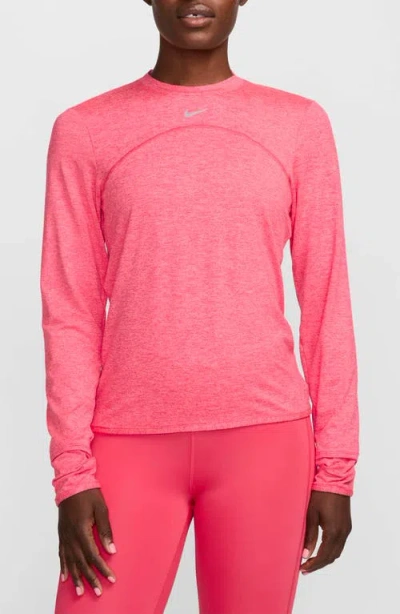 Nike Dri-fit Swift Element Uv Running Top In Aster Pink/ Hot Punch/ Heather