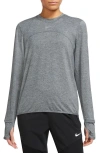 Nike Dri-fit Swift Element Uv Running Top In Smoke Grey/reflective Silv
