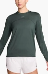 Nike Women's Dri-fit Swift Element Uv Crew-neck Running Top In Vintage Green/reflective Silv