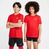 Nike Dri-fit Swoosh Big Kid Unisex Crew Neck Short Sleeve Regular Fit Graphic T-shirt In Red