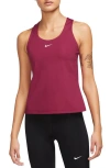 Nike Dri-fit Swoosh Bra Racerback Tank In Noble Red/noble Red/white