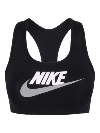 NIKE DRI-FIT SWOOSH MEDIUM-SUPPORT "BLACK/WHITE" SPORTS BRA