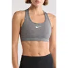 Nike Dri-fit Swoosh Medium Support Padded Sports Bra In Gray