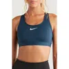 Nike Dri-fit Swoosh Medium Support Padded Sports Bra In Blue