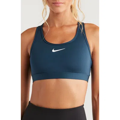 Nike Dri-fit Swoosh Medium Support Padded Sports Bra In Blue