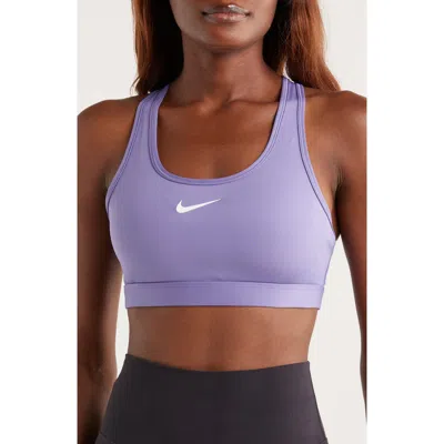 Nike Dri-fit Swoosh Medium Support Padded Sports Bra In Purple