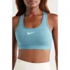 Nike Dri-fit Swoosh Medium Support Padded Sports Bra In Blue