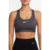 Nike Dri-fit Swoosh Medium Support Padded Sports Bra In Gray