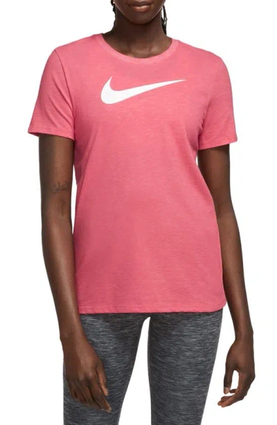 Nike Dri-fit Swoosh T-shirt In Burgundy