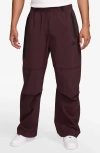 Nike Dri-fit Tech Wide Leg Woven Pants In Burgundy
