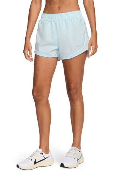 Nike Dri-fit Tempo Running Shorts In Glacier Blue/wolf Grey