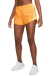 Nike Dri-fit Tempo Running Shorts In Vivid Orange/wlfgry