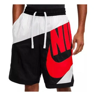 Nike Dri-fit Throwback Futura Casual Sports Basketball Shorts Black Red Blackred In Multi
