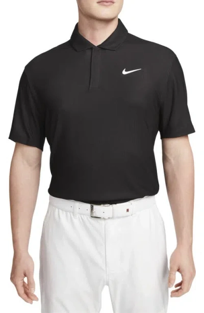 Nike Dri-fit Tiger Woods Piqué Golf Polo In Black/anthracite/white