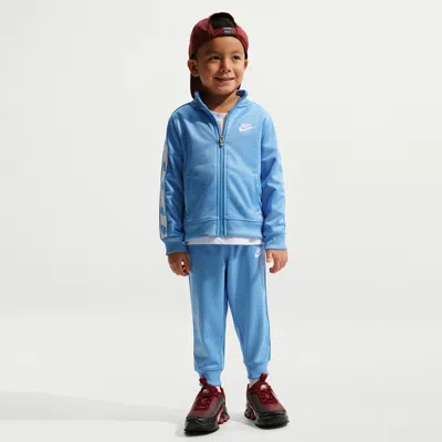 Nike Babies' Dri-fit Toddler 2-piece Full-zip Set With Logo Taping In Blue
