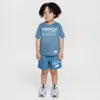 Nike Babies' Dri-fit Toddler 2-piece Multi Woven Shorts Set In Blue
