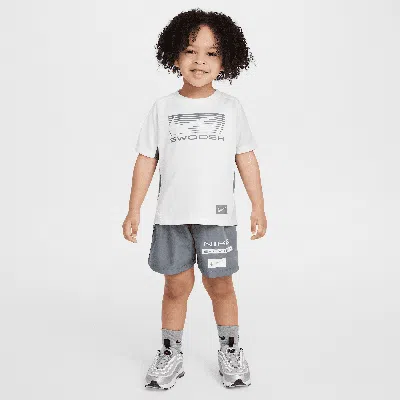 Nike Babies' Dri-fit Toddler 2-piece Multi Woven Shorts Set In Grey