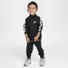 Nike Babies' Dri-fit Toddler Logo Taping 2-piece Full-zip Set In Black