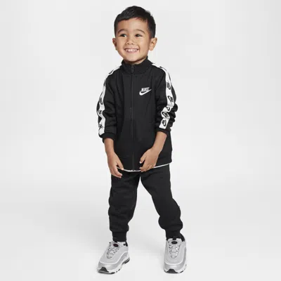 Nike Babies' Dri-fit Toddler Logo Taping 2-piece Full-zip Set In Black
