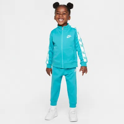 Nike Babies' Dri-fit Toddler Logo Taping 2-piece Full-zip Set In Green
