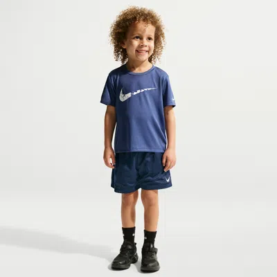 Nike Babies' Dri-fit Toddler Multi Mesh Shorts In Blue