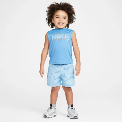 Nike Babies' Dri-fit Toddler Rhythm Printed 2-piece Shorts Set In Blue
