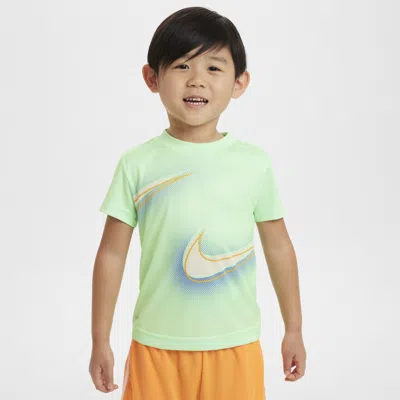 Nike Babies' Dri-fit Toddler Stacked Up Swoosh T-shirt In Green