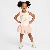 Nike Dri-fit Toddler Swoosh Motion Mesh Scooter 2-piece Set In Orange