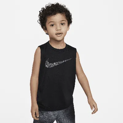 Nike Babies' Dri-fit Toddler Swoosh Tank Top In Black