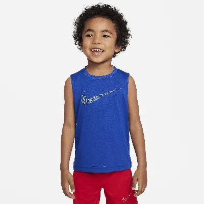 Nike Babies' Dri-fit Toddler Swoosh Tank Top In Blue