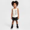Nike Babies' Dri-fit Toddler Wild Flower 2-piece Tank Top And Mesh Shorts Set In Black